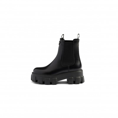 PRADA MONOLITH LEATHER CHELSEA BOOTS 
